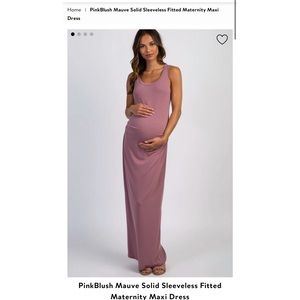 Sleeveless PinkBlush Maternity Maxi Dress